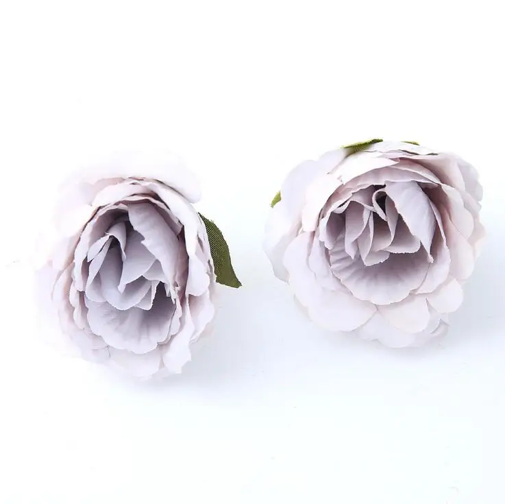 grey Искусственные цветы поддельные голова розы 10 шт./лот DIY обувь шляпа украшение для альбома шелковые цветы Мини Роза голова - Цвет: grey