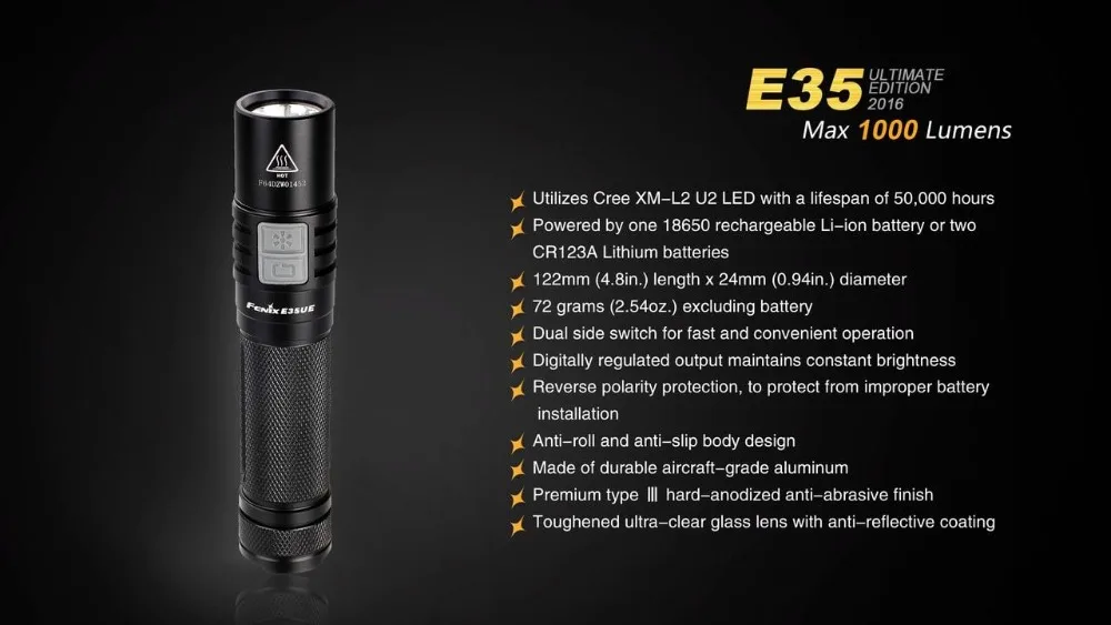Fenix E35UE Cree XM-L2 U2 светодиодный 1000 люмен E35 UE светодиодный фонарик