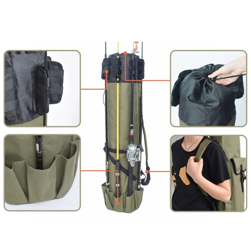 Shaddock Fishing портативные многофункциональные нейлоновые сумки для рыбалки, рыболовные снасти, сумка для хранения, прочная сумка для удочки LQ6506