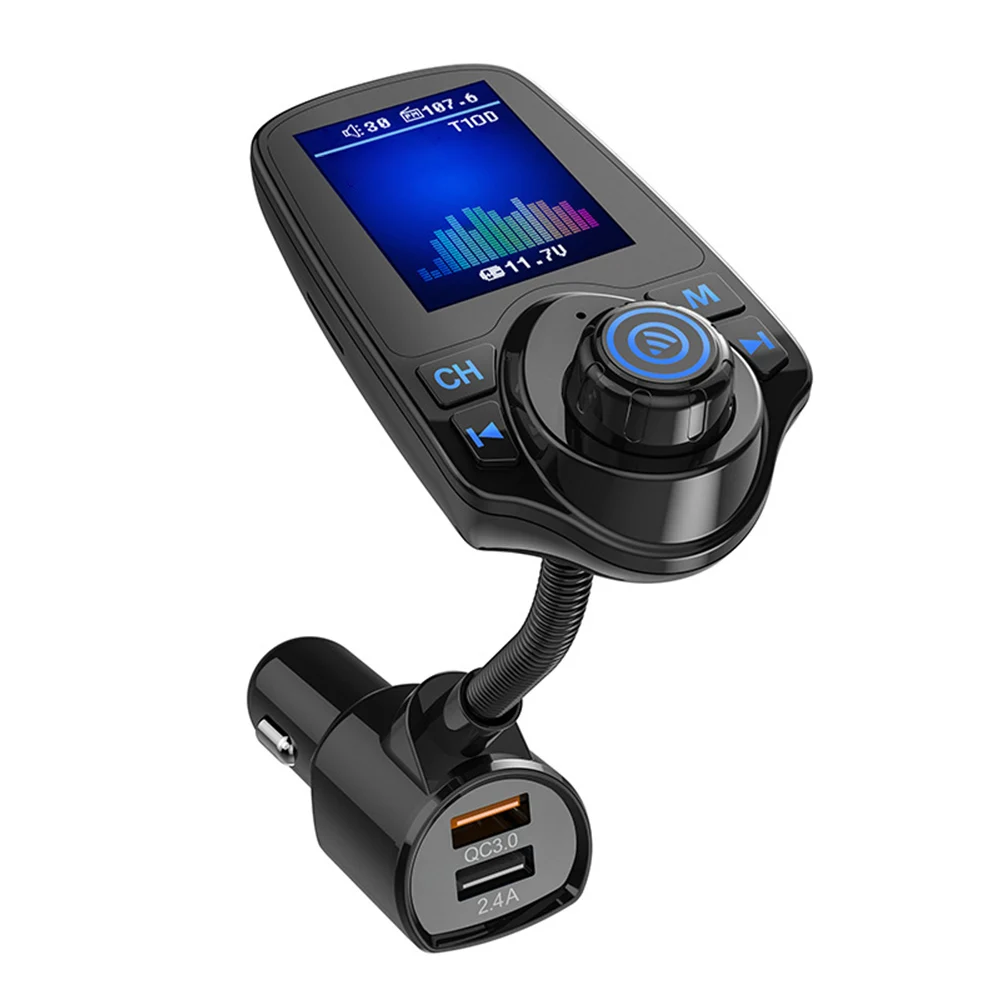 1," TFT Автомобильный fm-передатчик BT5.0 многофункциональный MP3-плеер+ двойной usb порт для зарядки Быстрая зарядка 3,0 цветной дисплей 5 режимов эквалайзера
