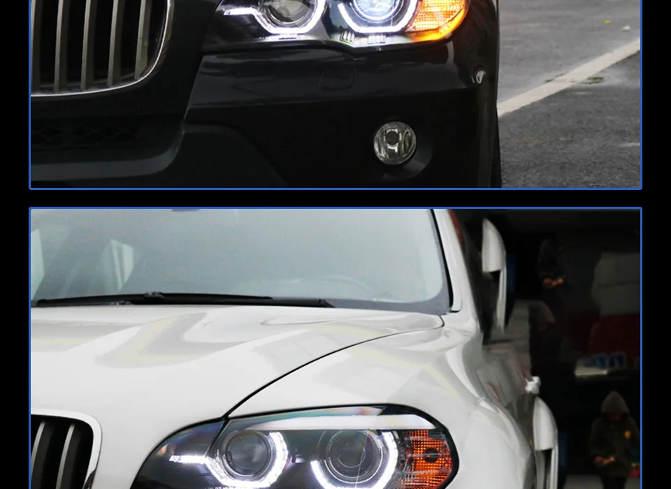 Фары для автомобиля BMW X5 2007-2013 E70 DRL дневные ходовые огни головная лампа светодиодный Биксеноновая лампа Противотуманные фары тюнинг автомобильные аксессуары