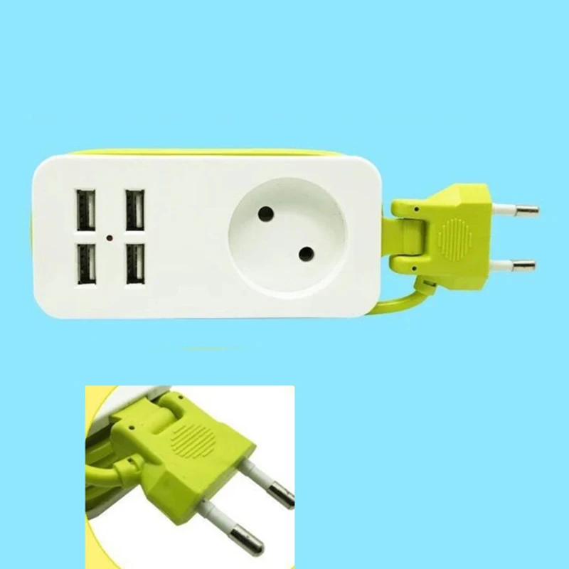 Портативный смарт-разъем 4 USB порта силовая полоса ЕС вилка Кабель Стены несколько разъемов 1,5 м кабель Мобильные Телефоны Планшеты для смартфонов