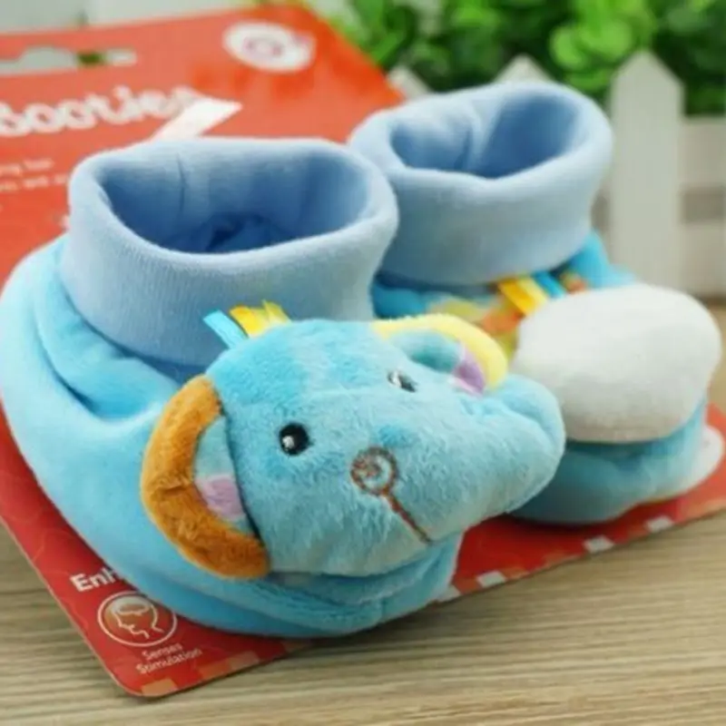 Детские носки с героями мультфильмов; Мягкие плюшевые детские погремушки; носки для новорожденных; P31B