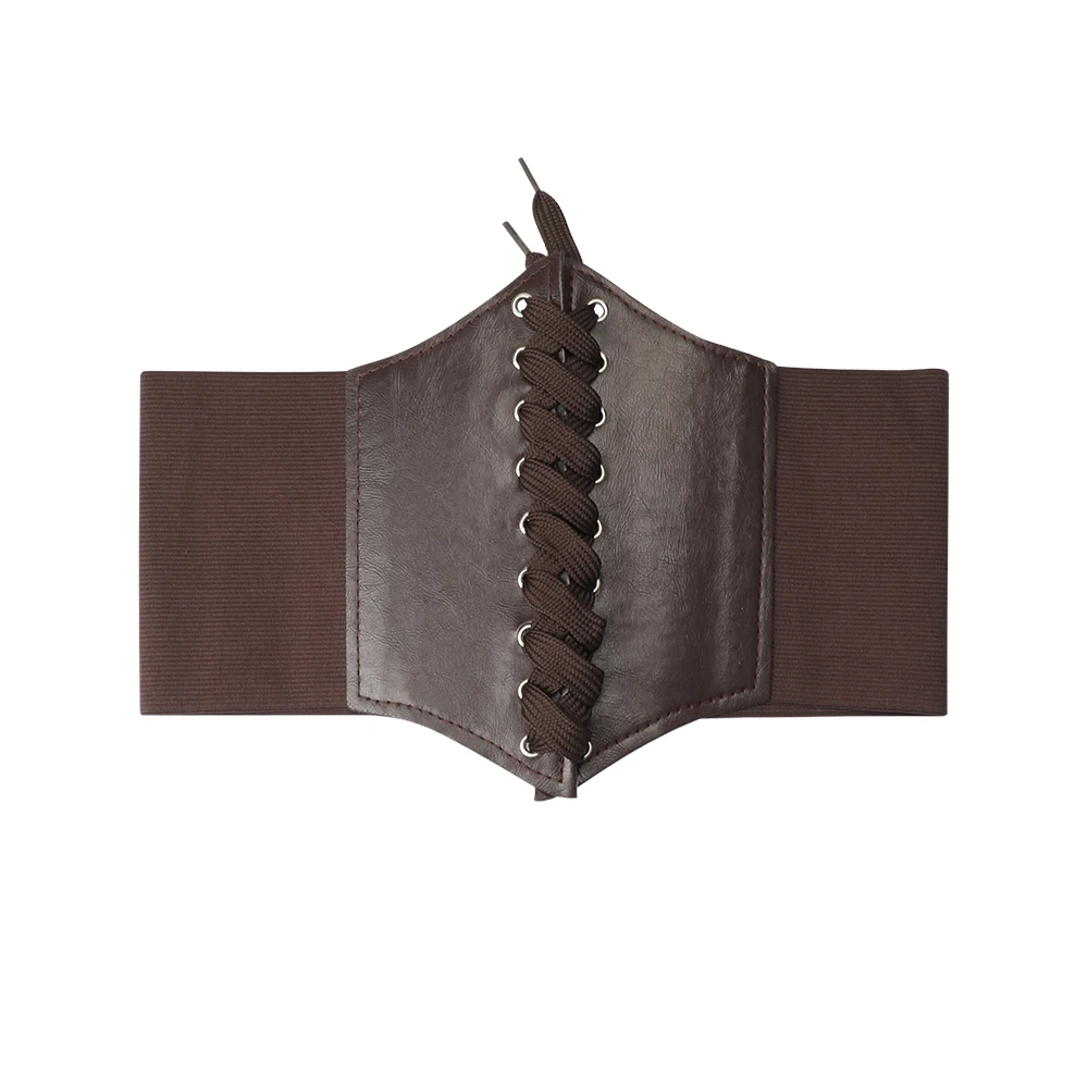 Women's Gothic Lace-up PU Leather Corset Belt - Slimming Vintage Style