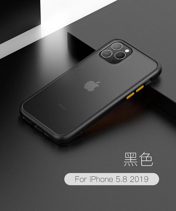 black Для Apple iphone 11 Чехол Жесткий ПК прозрачный тонкий матовый защитный чехол для iphone 11 Pro Max iphone 11 11pro shell - Цвет: black