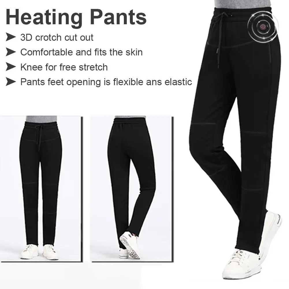 Зимние Электрические USB брюки с подогревом, черные интеллектуальные брюки с постоянной температурой, брюки с подогревом, брюки для походов, походов
