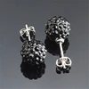 Earrings for Women 10mm New Silver Color Ball Red Rhinestone Crystal Ball Pave Beads Stud Earrings Jewelry 24 Colors AB White 2