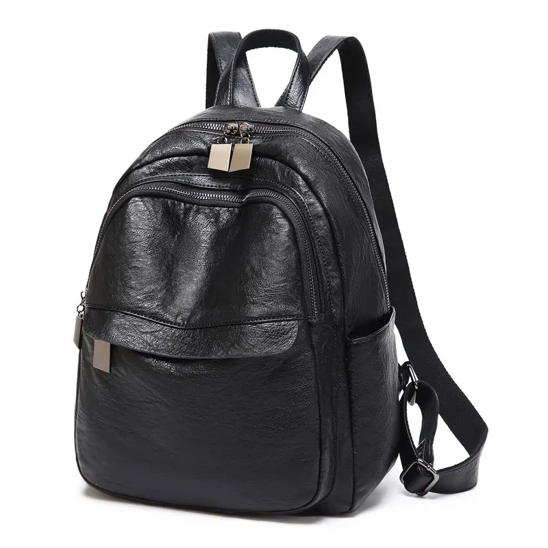 black backpack POMELOS женская сумка-рюкзак Новое поступление мягкий черный рюкзак из искусственной кожи функциональный женский рюкзак - Цвет: black backpack