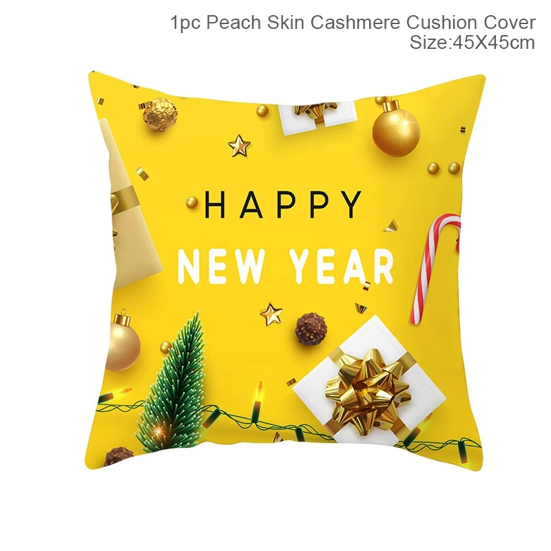 QIFU 45x45cm Christmas Pillowcase Merry Christmas Decoration for Home Christmas Gifts Xmas Decor Natale Happy New Year - Цвет: Pillowcase 8