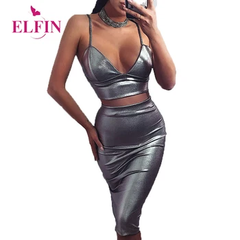 

Women Sets Summer Outfits Two Piece Set Sleeveless Sexy Crop Top And Skirt Slim Fit Solid Womens Clothing SJ5415R