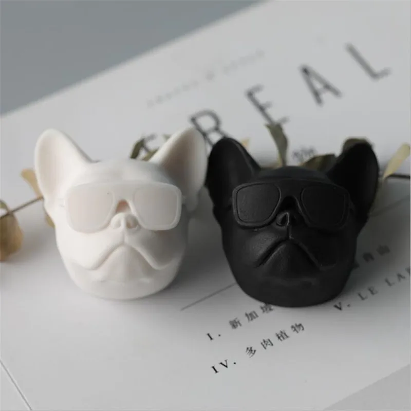 Silicone Mold Glasses Dog Plaster Aromatherapy Mold DIY Candle Soap Fondant Chocolate Baking Car Decoration Kitchen Tools A silicone mold,baking mold,soap molds