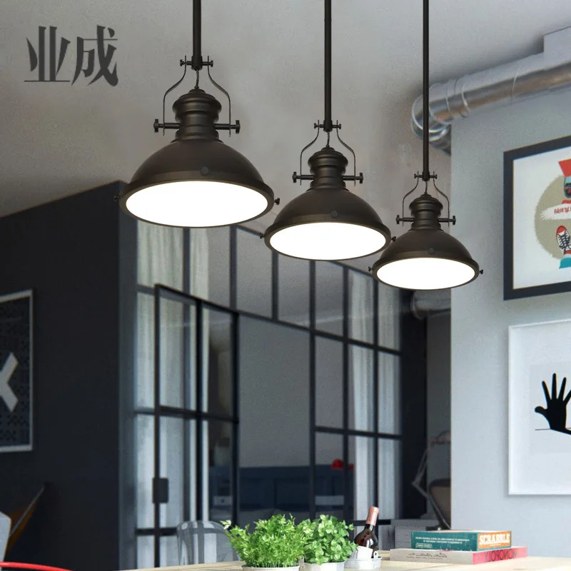 

Northern European-Style Restaurant Decorative Lights Iron Art Creative Living Room Lamps Industrial-Style Loft Cafe Chandelier a