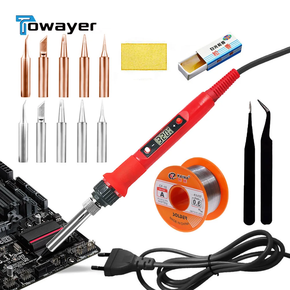 220V 80W Lcd Electronic Soldering Iron Kit Adjustable Welding Solder