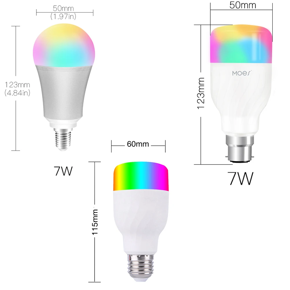 Wifi-патрон, умный свет лампы умная цветная светодиодная лампа 7 Вт RGBW приложение дистанционное управление работа с Alexa Google для умного дома E27 E14 B22