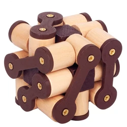Cérebro teaser jogo rebarba quebra cabeça 3d corrente bloqueio quebra cabeça clássico de madeira brinquedo inteligência para crianças presente adulto