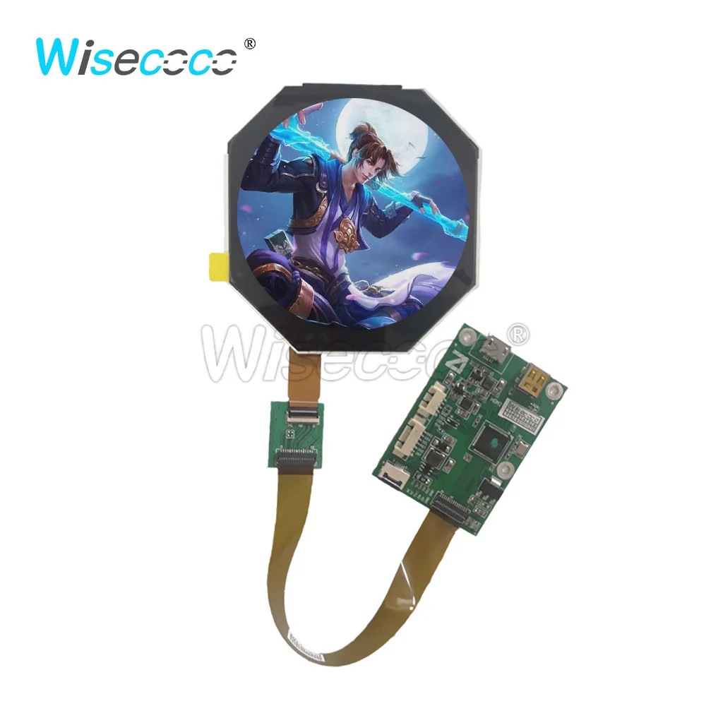 

Wisecoco 2,5 дюймовый RGB MIPI IPS 480*480 круглый дисплей TFT LCD Smart Wearables промышленная медицинская панель