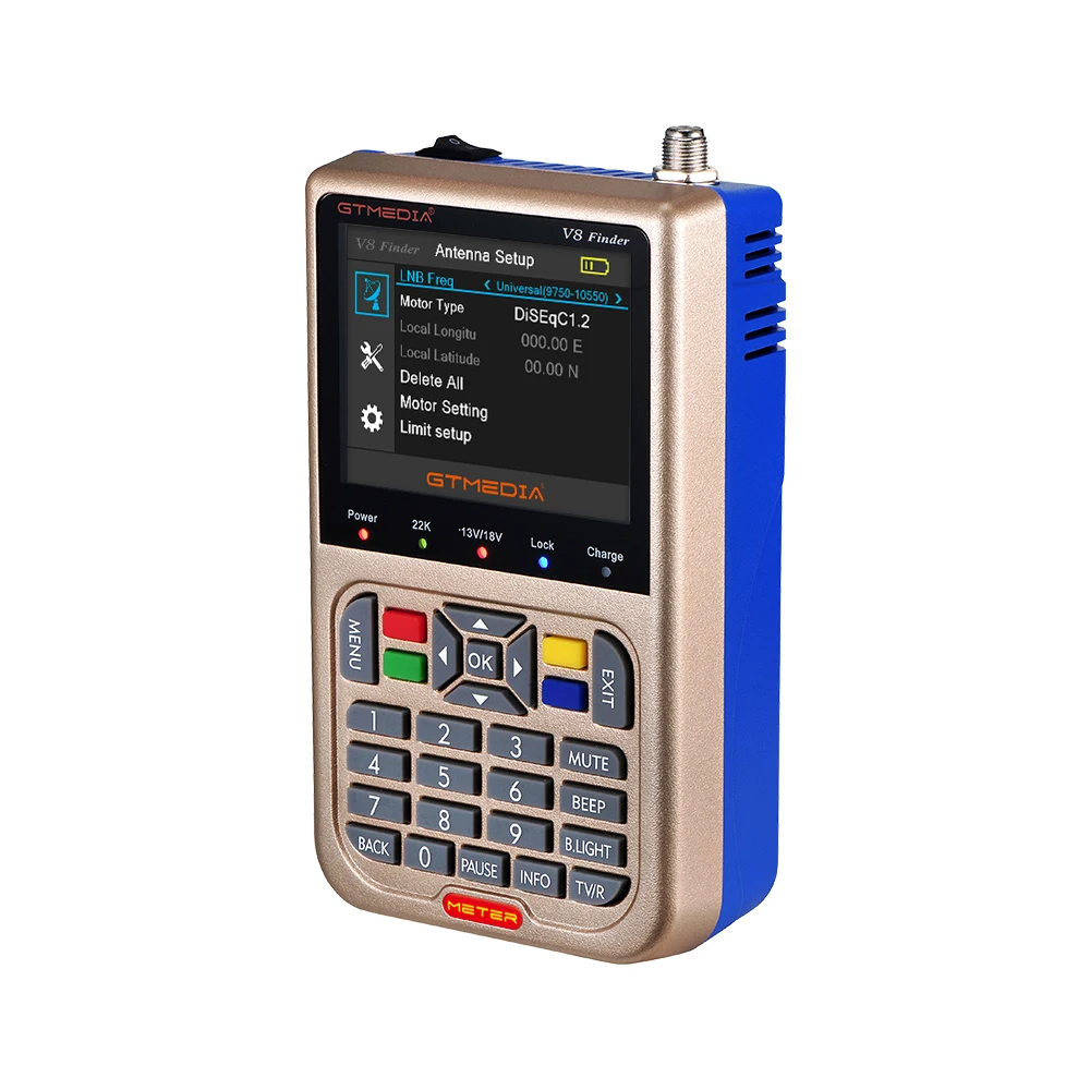 GTMEDIA спутниковый искатель метр V8 Finder HD DVB-S2 SatFinder MPEG2 MPEG4 с батареей 3000 мА Satxtrem V8 Finder FTA Sat Finder