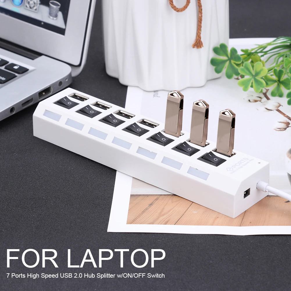 Высокоскоростной USB разветвитель с 7 портами 2 0 портативный мульти