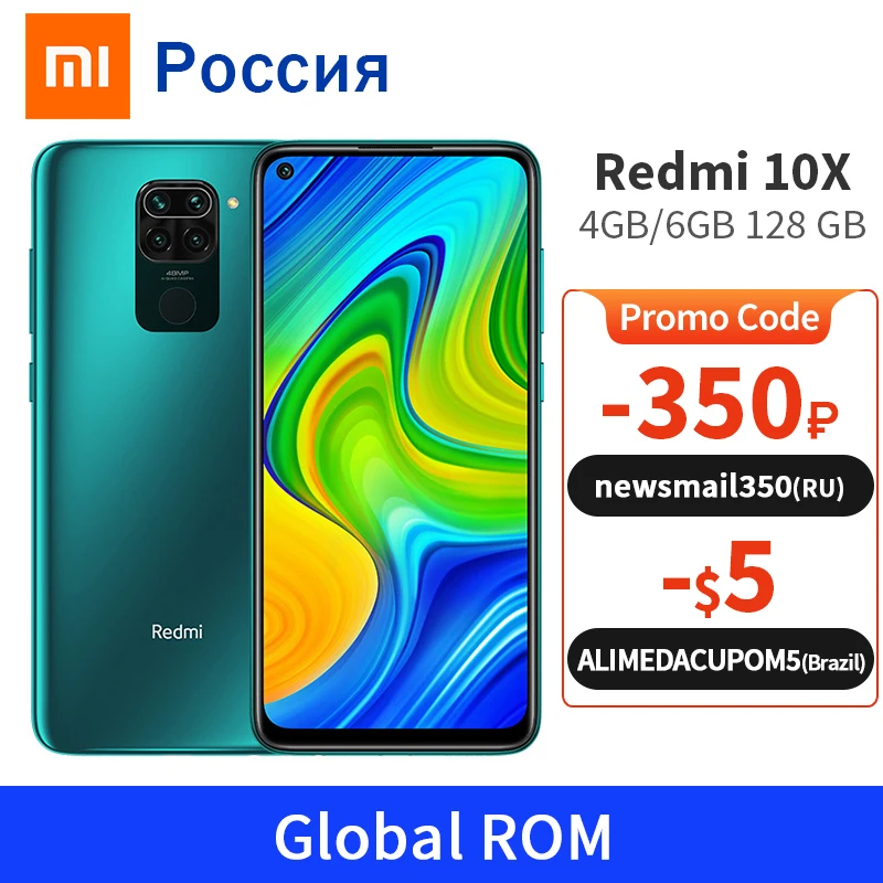 Глобальная прошивка Xiaomi Redmi 10X 4 Гб 128/6 ГБ 128 10X4G мобильный телефон 5020 мА/ч MTK Helio G85 48MP