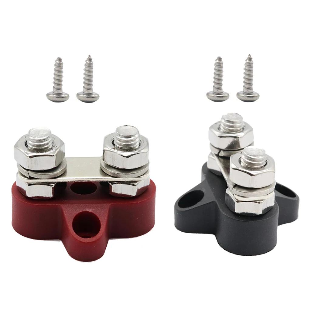 2 Pieces Boat Truck 48VDC Dual Terminal Studs M8 Power Distribution Block