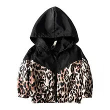 От 1 до 7 лет Одежда для маленьких девочек Детская куртка для маленьких девочек и мальчиков леопардовое пальто с капюшоном и длинными рукавами стеганая кофта