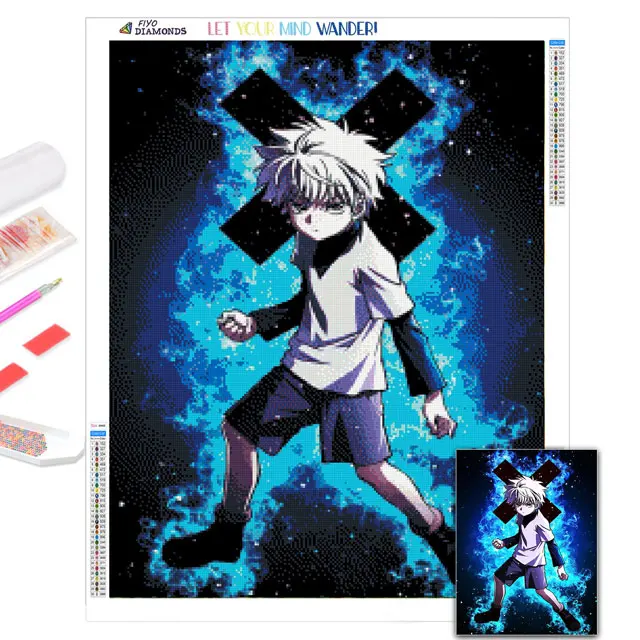 Diamond Painting 5D DIY Anime Hunter X Hunter Diamond Mosaic Embroidery Cross Stitch Kit Home Decor Handicraft pintura diamante 