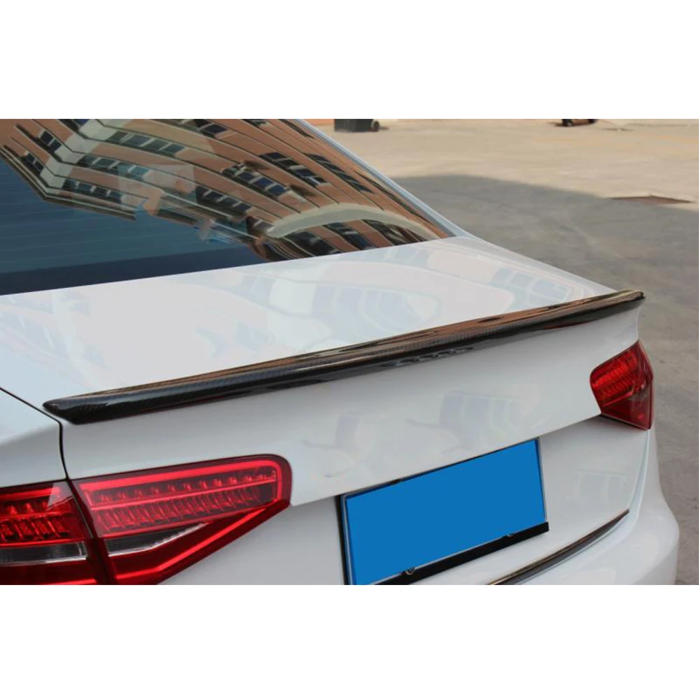 Углеродное волокно авто задний багажник загрузки спойлер Наклейка Крыло для Audi A4
