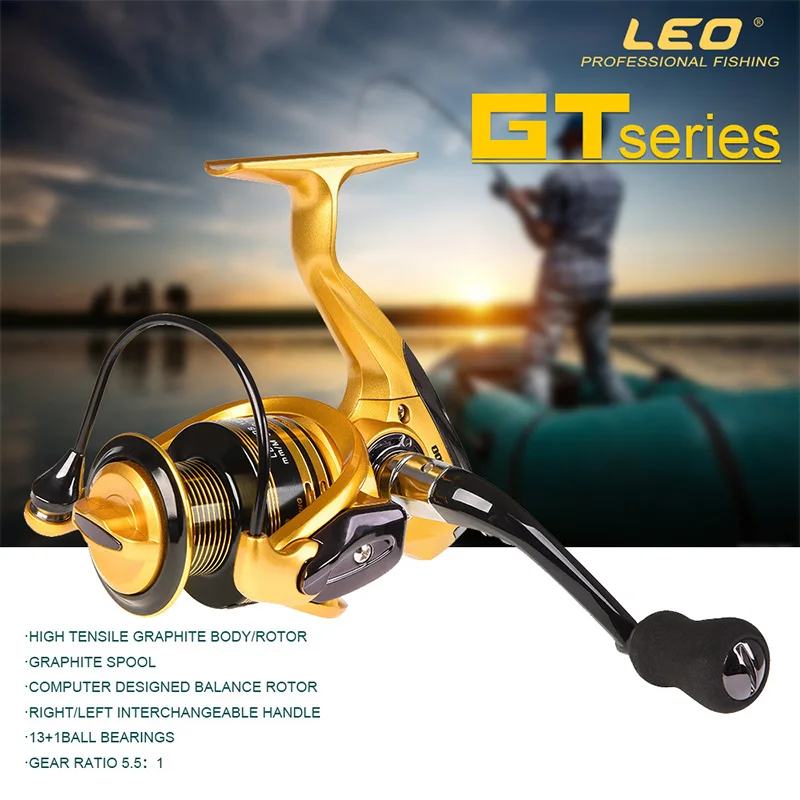 LEO NEW Metal Fishing Reel 13+1BB 5.2:1 No Gap High Speed Spool Spinning  Reel Professional Left/Right Hand Fishing Reel Wheels