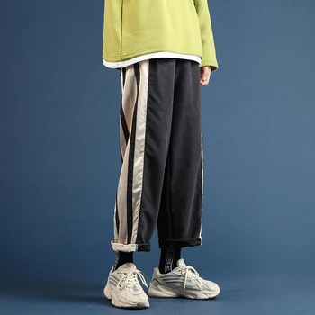 

Autumn New Pants Men's Fashion Contrast Color Casual Straight Trousers Man Streetwear Wild Hip Hop Loose Joggers Sweatpants Men