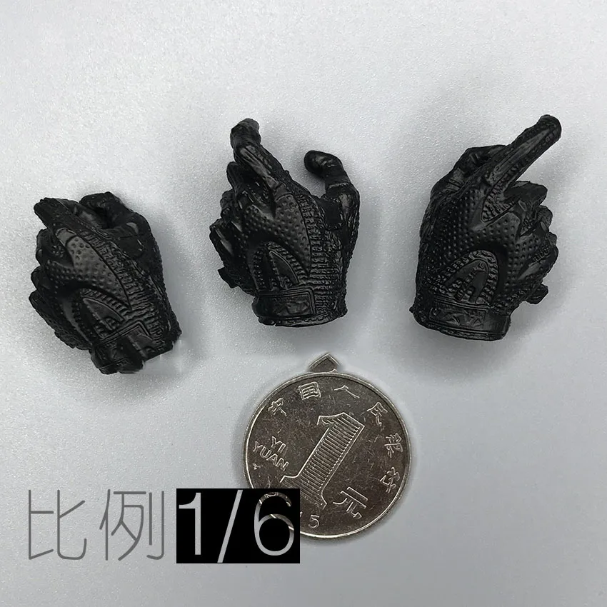 

In Stock Scale 1/6 Soldier Hand Model Type Black Gloved Hand For 12" Action Soldier Figures Accessories