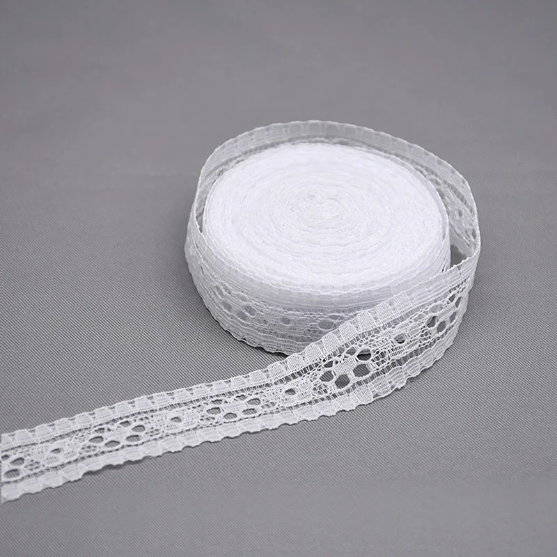 10 ярдов белая кружевная лента 25 мм белая кружевная отделка DIY вышитая Ремесленная одежда подарочная упаковка свадебное шитье украшения