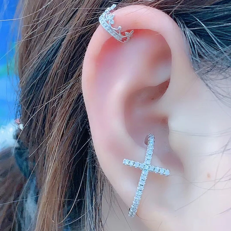 Sellsets, 1 шт., CZ, новинка, крест, ухо, манжета, шпилька, daith ...
