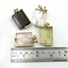 Natural Gemstone Rectangle Perfume Bottle Crystal Rose Quartz Vial Amethysts Essential Oils Diffuser Swing Clear Quartz Necklace 3