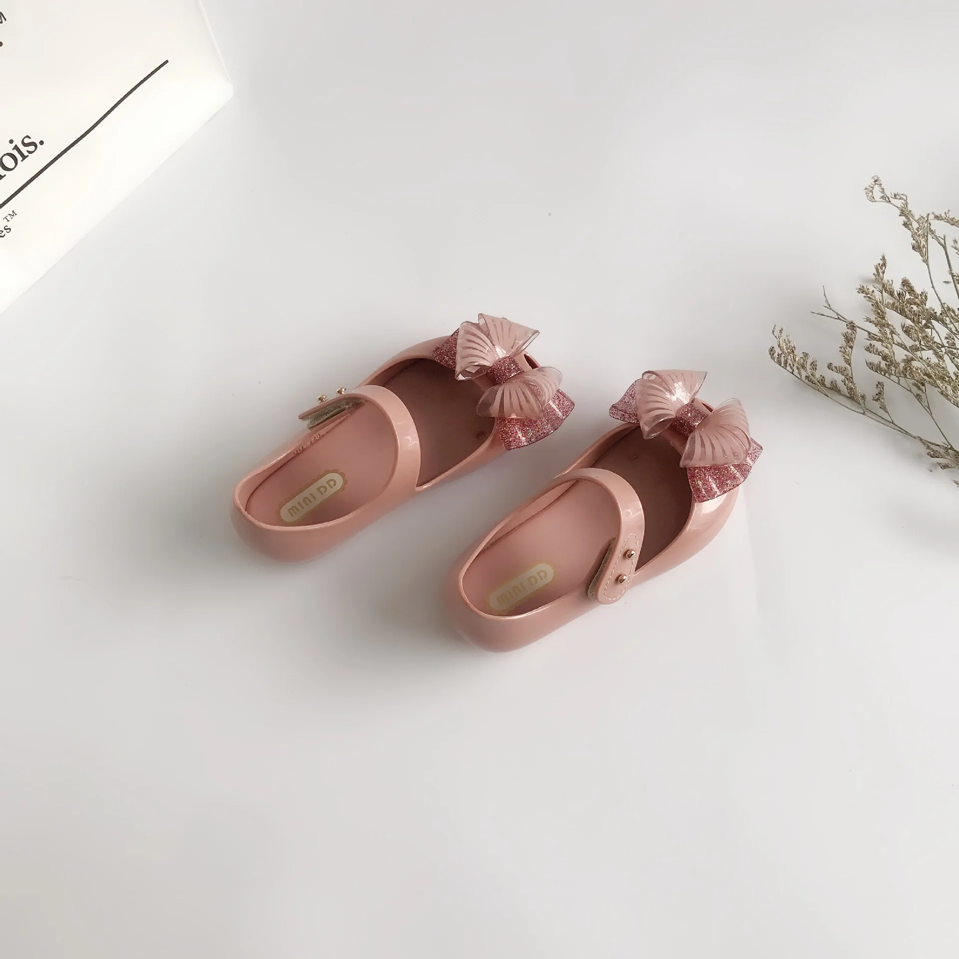 Mini DD Ultragirl Sweet VI Bow Girl Jelly Shoes Sandals 2021 Baby Shoes Soft princess Sandals For Kids Non-slip Sandalias DD005 3