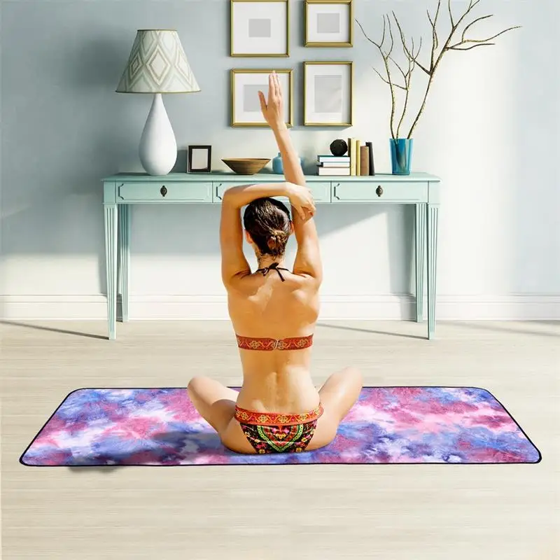 Полотенце для йоги-супер мягкое, впитывающее, нескользящее полотенце для йоги Bikram идеальный размер для коврика-идеально подходит для горячей йоги и пилатеса - Цвет: Purple