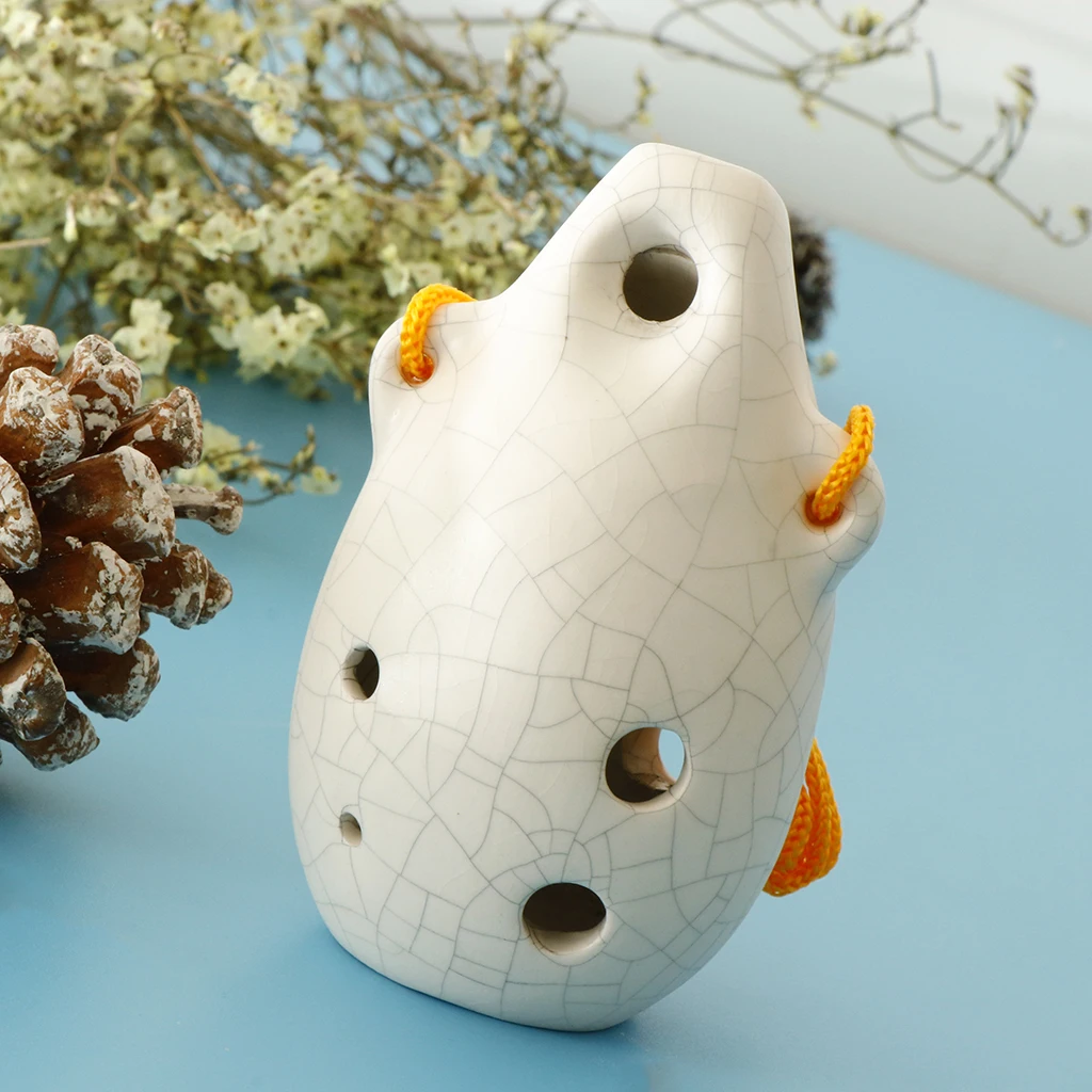 1 Piece Ceramic Alto Ocarina 6 Hole for Children Beginners Students