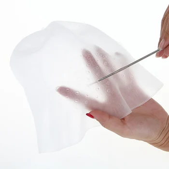 

Pro Salon Dye Silicone Cap + Hook Hair Salon Color Coloring Highlighting Reusable Set Frosting Tipping Dyeing Color Tools