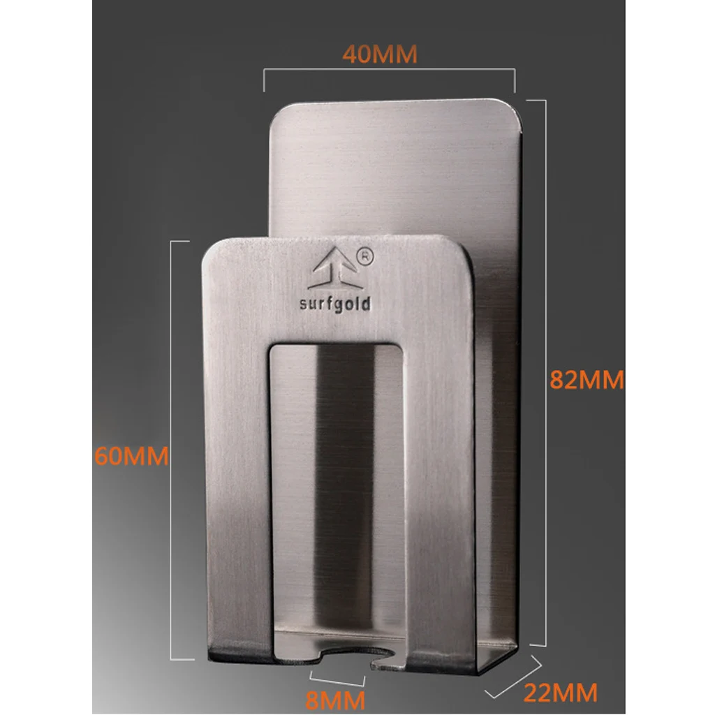 Durable Stainless Steel Toothbrush Cup Holder Wall Mount Stand, Electric Toothbrush Storage Set - No Drill or Nail Needed