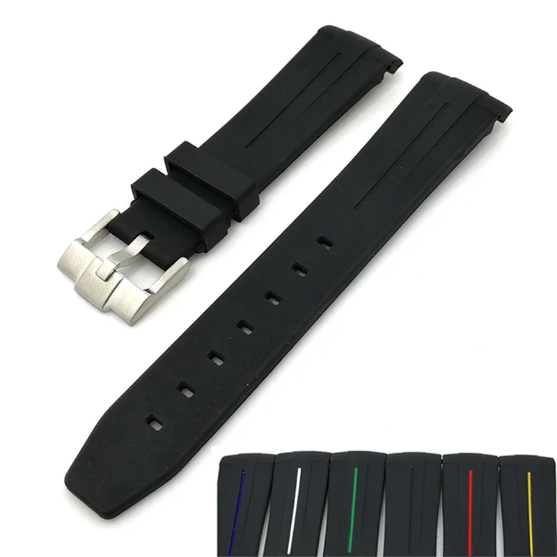 

Watches Watchband Silicone Rubber Bands for Rolex Oyster Type Constant Motion/ Cosmometer Ditonna Series 20mm Silicone Strap