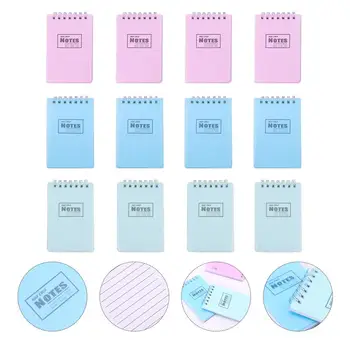 

12PCS Upturning Coil Notepad Simple A7 Notebook Creative Stationery Notebook Portable Memo Pad for Home Trip (Random Color)
