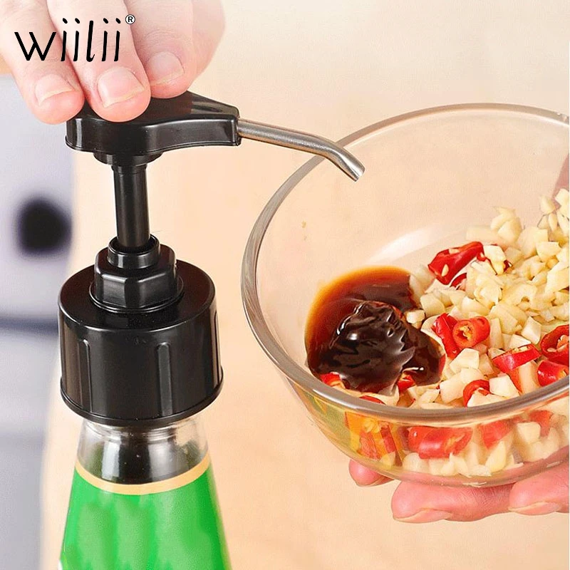 

Wiilii Plastic Press Nozzle Food Grade Operated Pump Head Spray Oil Bottle Stopper Vinegar Dispenser Kitchen Tools