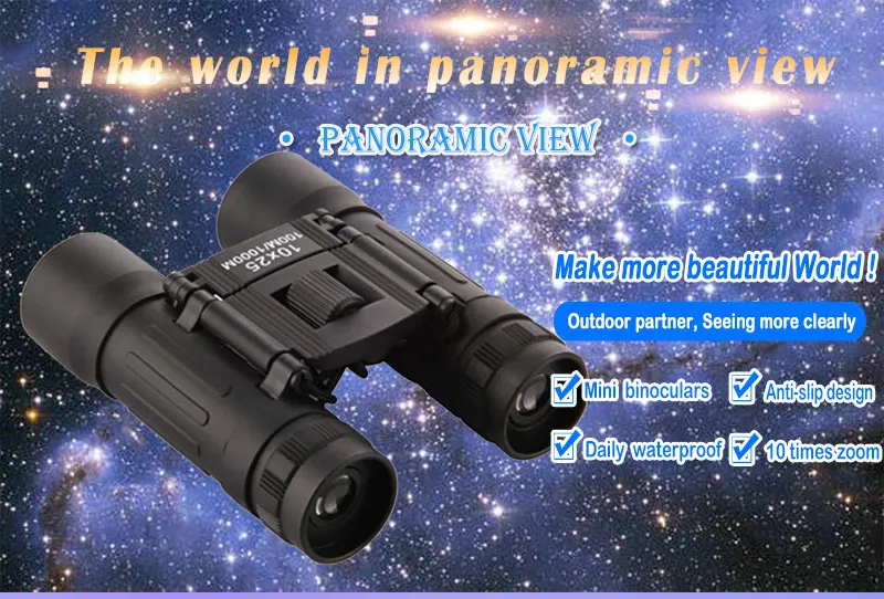 ZIYOUHU 10x25 складной бинокль HD Vision FMC Lenes покрытие 100 м/1000 м длинный диапазон Компактный Мини бинокулярный Складной телескоп