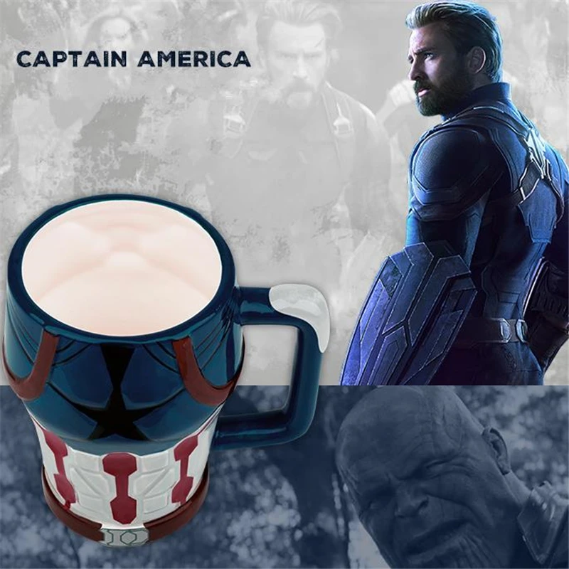 Аниме Мстители Капитан Америка Косплей Реквизит Steve Rogers керамика 3D печать кружка чашка для воды 350 мл напиток кофейная чашка подарок