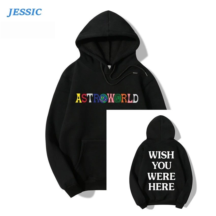 

JESSIC Spring Autumn Astroworld Hoodies & Sweatshirts Fashion Letter Male Casual Hoodies Pullover Tops