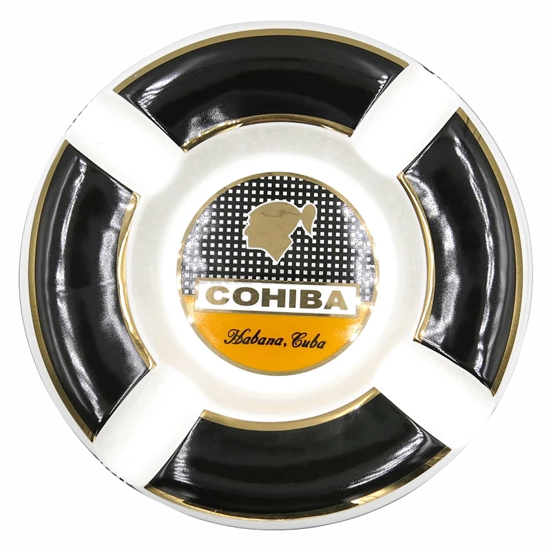 Cohiba из фарфора высокого качества с сигарная пепельница большой Размер 4 слота сигары Настольный держатель сигарета Портативный табак пепельница, для курения инструмент