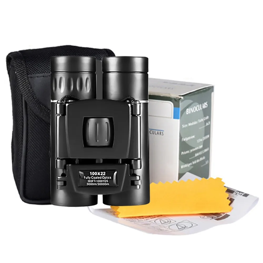 100X22 Powerful Binoculars 3000M Long Range Folding Mini Telescope Professional Zoom Optics Outdoor Camping Travel Tools