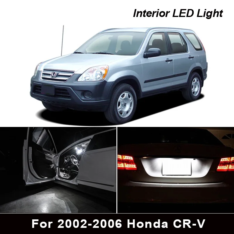 9 шт. Белый светодиодный набор ламп для внутренней посылка Honda CR-V 2002-2006 Карта Купол