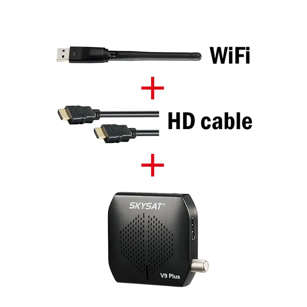 SKYSAT V9 Plus HD супер мини DVBS2 спутниковый ресивер поддержка CS CCCams сервер hd Newcamd WiFi 3g Youtube PVR PowerVu Biss V9 - Цвет: V9 Plus HDMI WIFI