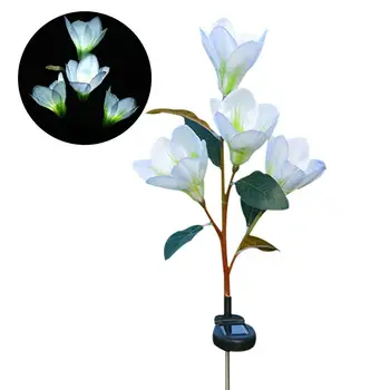 

Solar Powered Light Magnolia Flower Shape 4 LEDS Garden Lighting Outdoor Landscape Light