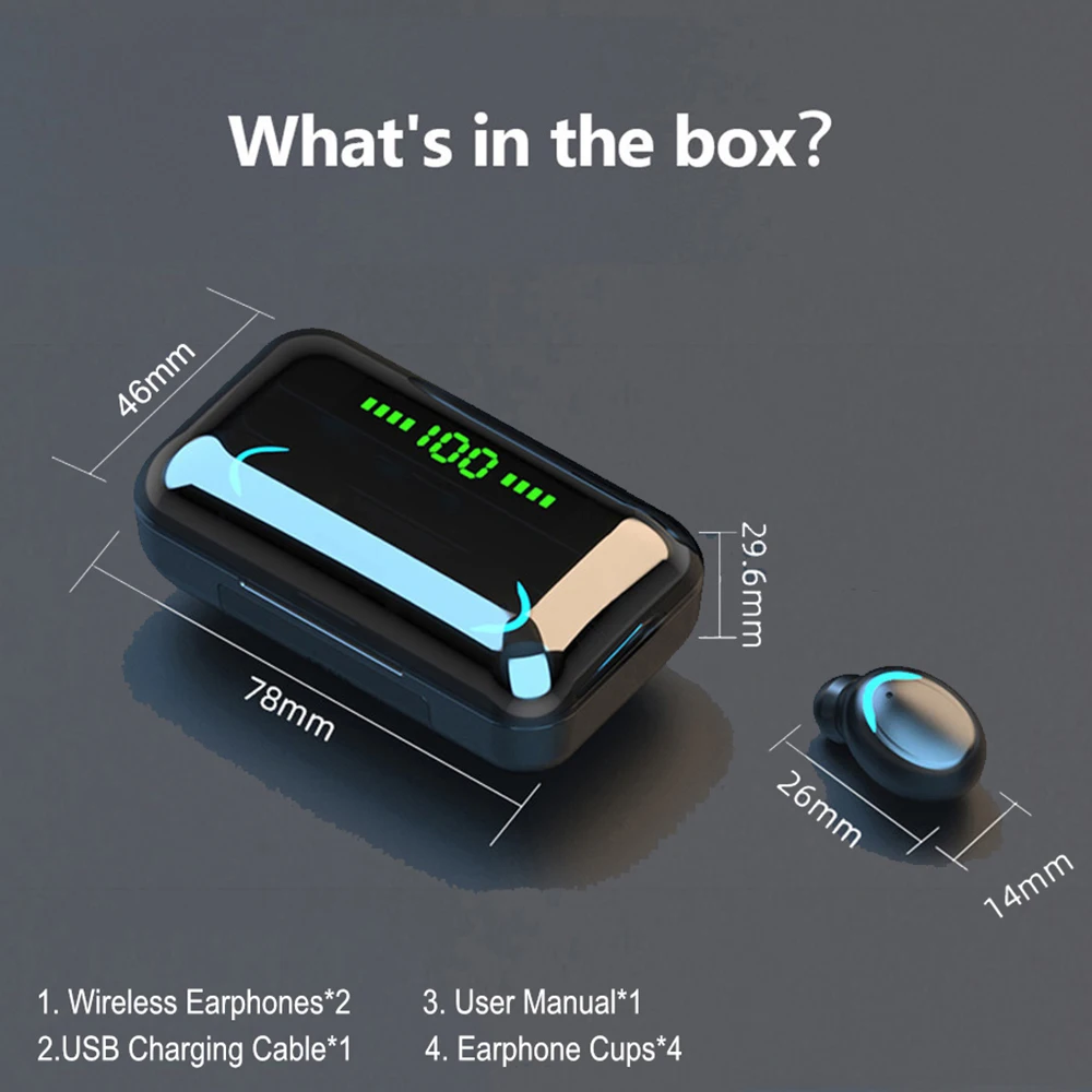 Bluetooth Wireless Headphones with Mic Sports TWS in ear Earphones Touch Control Headsets gamer Earbuds for huawei iphone samsun